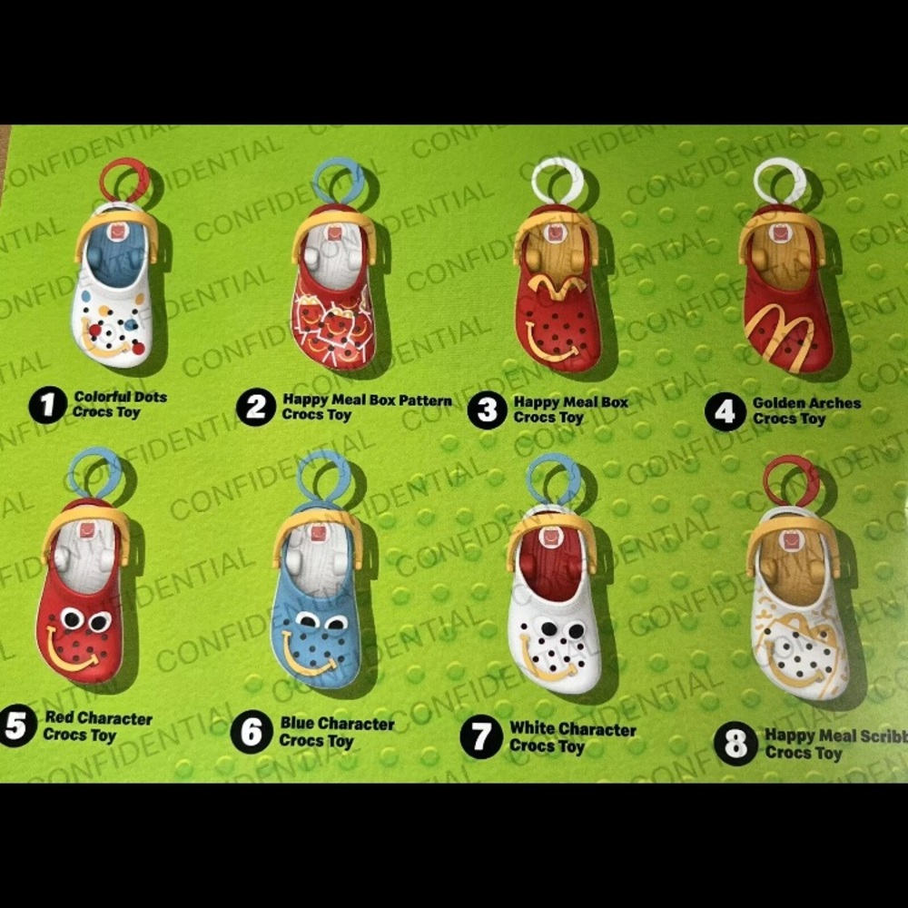 Crocs minis McDonald’s key chain Charm Set Multicolor 1-2-5-6-7 lot new 5 piece - Picture 3 of 7